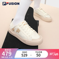 斐乐（FILA）FILA FUSION斐乐女鞋一脚蹬帆布鞋2023夏板鞋运动鞋 奶白/木薯粉-GT 37.5