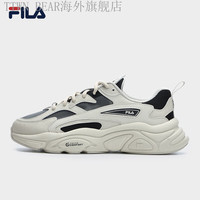 斐乐（FILA）MARS 1S男鞋复古火星运动鞋2023夏季新款轻便回弹跑步鞋 黑/燕麦色-BA 39