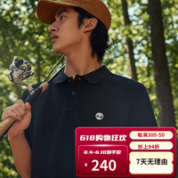 Timberland添柏岚短袖男T恤春夏户外舒适日常半袖翻领上衣商务POLO衫A24H2 001黑色 XL/185