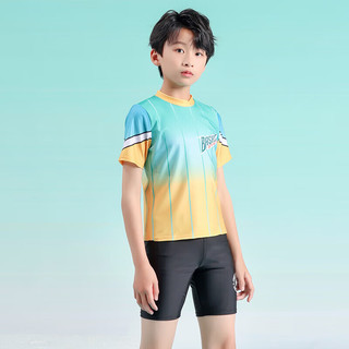 宜肤男童泳衣分体中大童韩国青少年学生速干儿童男孩泳裤两件套装