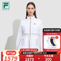斐乐(FILA)高尔夫斐乐官方女子梭织外套2023夏季新款宽松立领高尔夫运动上衣 玉石白-WT 170/88A/L