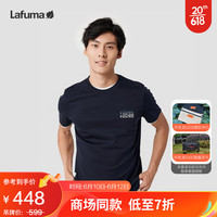 LAFUMA乐飞叶短袖T恤男 户外2023夏季运动纯棉纯色百搭上衣 LMTS3BS70 暮蓝色N4 175/96A(48)