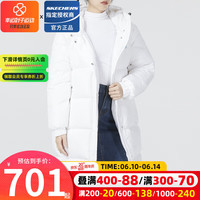 斯凯奇(Skechers)女装 冬季运动服保暖时尚羽绒服户外跑步训练防风连帽休闲外套 L420W264-0019 S(155/80A)