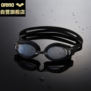 阿瑞娜（arena）进口近视泳镜大框高清防雾先锋防水带度数游泳眼镜男女400度黑