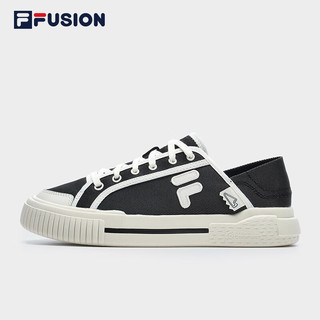 斐乐（FILA）FILA FUSION斐乐女鞋一脚蹬帆布鞋2023夏板鞋运动鞋 黑/奶白-BG 38
