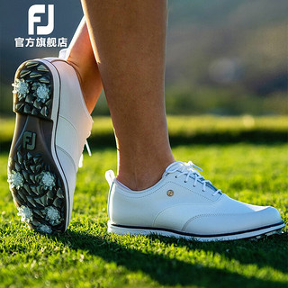 Footjoy高尔夫球鞋女鞋 FJ Premiere新款女士golf可拆卸流苏款有钉鞋防滑 白银99043 36