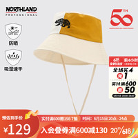 NORTHLAND 诺诗兰 春夏情侣防晒小檐帽户外遮阳速干可折叠拼色男女渔夫帽ADT0111S 亚麻色 M