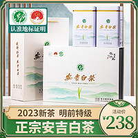 安吉白茶高档茶叶礼盒装2023新茶正宗明前特级绿茶春茶官方旗舰店