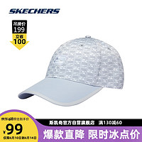 斯凯奇Skechers满印鸭舌帽男女同款L223U084 AOP浅灰色/032A 均码