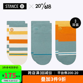 STANCE255休闲踝袜船袜子男女透气彩色条纹时尚短袜三双装春季 255三双装 S (35-37)