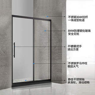 箭牌40一字型淋浴房浴室隔断卫生间干湿分离浴屏家用玻璃移门