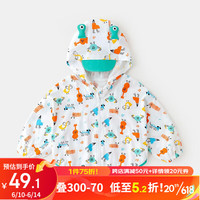 DUDUJIA嘟嘟家宝宝外套夏款儿童遮阳夏季婴儿空调衫夏装女童上衣纯棉 白底满印