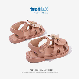 天美意（TEENMIX）天美意童鞋宝宝凉鞋小童2023夏季新款包头女童公主鞋软底儿童鞋子 粉色 28码