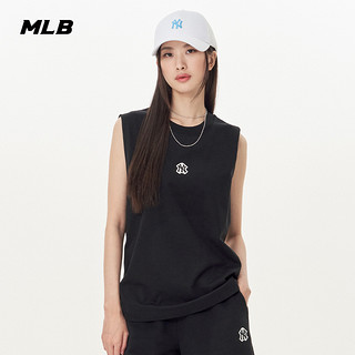 MLB官方 男女情侣纯色刺绣小logo背心休闲套装潮23夏季新款TKB01