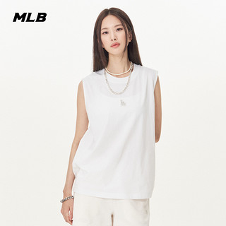 MLB官方 男女情侣纯色刺绣小logo背心休闲套装潮23夏季新款TKB01