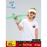 真维斯童装 2023夏季新款 男童圆领短袖T恤KDP C款-KD-32-573A34-白色2100 140