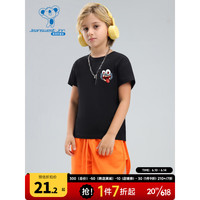 真维斯童装 2023夏季新款 男童圆领短袖T恤KDP C款-KD-32-573A34-黑色2010 120