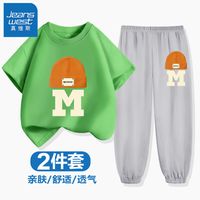 真维斯男童运动套装夏季男孩宽松长裤新款儿童潮流两件套薄款夏装 KUI86 130