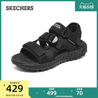 Skechers斯凯奇2023年夏季新款男子复古凉鞋机能风透气外穿沙滩鞋