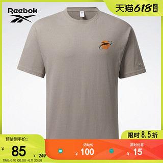 Reebok 锐步 官方2022夏季情侣款TEE运动圆领经典复古短袖HB9655