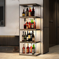 蔻丝（ColesHome）客厅靠墙酒柜隔断柜玄关柜酒吧红酒架子吧台角柜置物架家用展示柜 4格