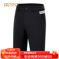 HUNNZ品牌高尔夫裤子男夏季透气速干弹力运动五分裤薄款高尔夫服装男裤 黑色 40