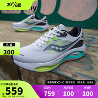Saucony索康尼火鸟3跑鞋夏季新品透气训练跑步运动鞋子男女同款 白绿黑(男款) 39