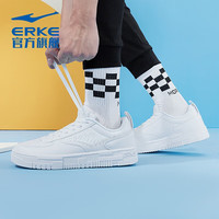 鸿星尔克（ERKE）板鞋厚底透气滑板鞋男鞋撞色运动板鞋休闲时尚百 正白-1108 43