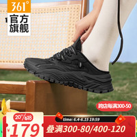 361° 361度女运动鞋夏季女复古文化鞋一脚蹬透气休闲鞋 曜石黑 38