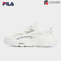 斐乐（FILA）火星鞋1S女鞋复古运动鞋2023夏季新款缓震回弹跑步鞋 奶白/银灰色-GS 35.5