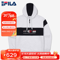 斐乐(FILA)斐乐韩国直邮男女连帽卫衣情侣套头时尚百搭卫衣FS2POF1114X WTM灰色 090(S)