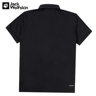 Jack Wolfskin狼爪短袖男23春夏新品户外运动polo衫男透气快干宽松大码T恤 6000/黑色 M 175/96A
