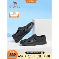 骆驼(CAMEL)男鞋夏季新款休闲舒适百搭镂空透气防滑男士商务凉鞋男 P13M102001 黑色 41