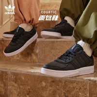 adidas「面包鞋」阿迪达斯官方三叶草COURTIC男女经典运动板鞋 黑色 36(220mm)