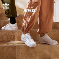 adidas「面包鞋」阿迪达斯官方三叶草COURTIC男女经典运动板鞋 白色 35.5(215mm)