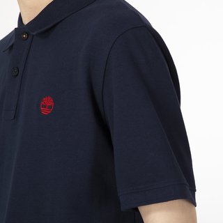 Timberland添柏岚短袖男士夏季新款户外运动翻领T恤纯棉宽松商务POLO衫 蓝色/偏小/A62T5433 S/170