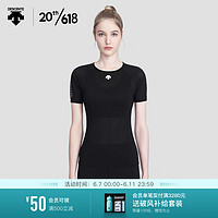 DESCENTE迪桑特 WOMENS RUNNING系列 女子短袖针织衫 D3232RTS09 BK-黑色 S(160/80A)
