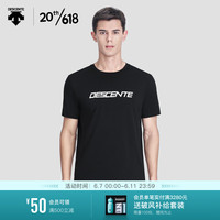 DESCENTE 迪桑特 TRAINING系列 男子短袖针织衫 D3231TTS58 BK-黑色 M(170/92A)