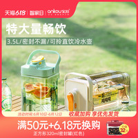 安扣冷水壶大容量冷萃水壶水果茶凉水壶家用可拎躺平吨吨桶饮料桶