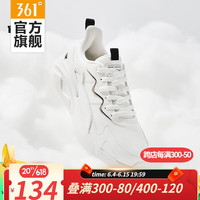 361°361度男鞋运动休闲鞋春夏新款软弹休闲鞋 羽毛白/曜石黑-6721 40