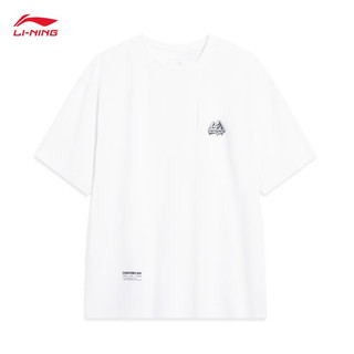 李宁（LI-NING）CF放肆趣野丨短袖T恤男女同款23新款情侣运动上衣AHST721 标准白-1 M