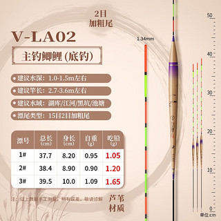 小凤仙带壳芦苇浮漂短脚身长高灵敏入水隐形下降快鲫鲤混养鱼漂多规格选 V-LA02粗尾（吃铅约1.05-1.65g） 漂号#2