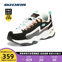 SKECHERS 斯凯奇 情侣鞋熊猫鞋149498 黑色/珊瑚色/BKCL 35