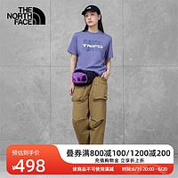 北面（The North Face）UE北面女休闲印花短袖T恤舒适透气23春夏上新|81OD N14/紫色 L/165