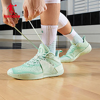 QIAODAN 乔丹 篮球鞋低帮减震男鞋巭Pro回弹战靴 冰瓷绿微光绿 41