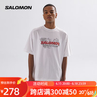 萨洛蒙(Salomon)男女款 户外运动休闲日常舒适透气短袖T恤 OUTLIFE GRAPHIC TEE 白色 C20637 S