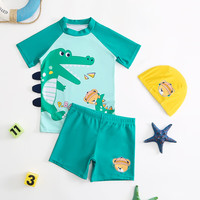 宜肤 儿童泳衣男童分体两件套中大童宝宝游泳速干男孩跑温泉游泳衣