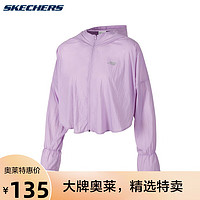 Skechers斯凯奇女连帽外套时尚轻便梭织运动上衣P221W094 00KC薰衣草紫 L