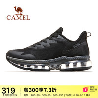CAMEL 骆驼 全掌气垫运动鞋男2023春夏防滑减震全掌气垫鞋子跑步鞋女 X13S397024,黑色,男 42