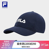 斐乐（FILA）官方男子棒球帽2023夏新款运动帽户外休闲鸭舌帽遮阳帽 RD宝蓝-NV XS